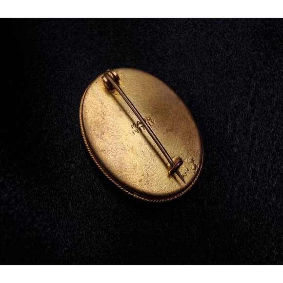 Rare Find Vintage 1940s Italian Signed Micro Mosaic Floral Oval Brooch - Picture 5 of 5